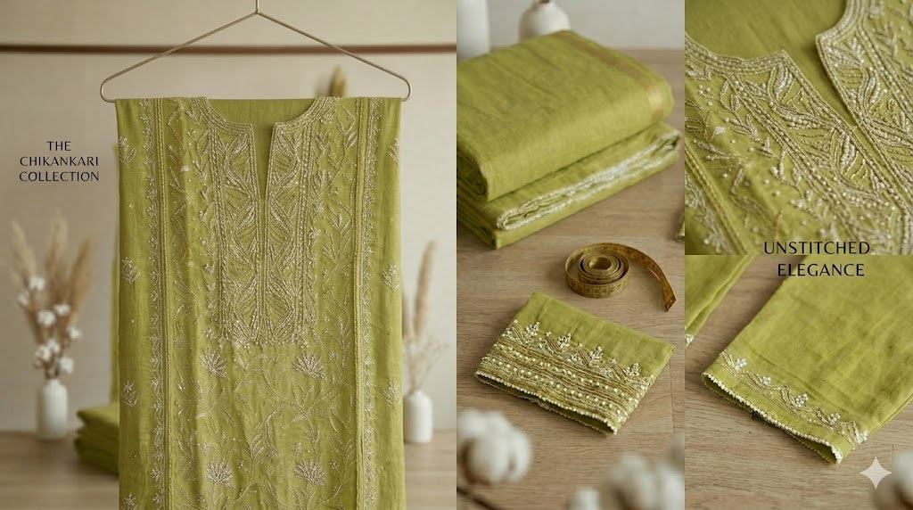 Mul Chanderi :Unstitched Kurta and Dupatta set