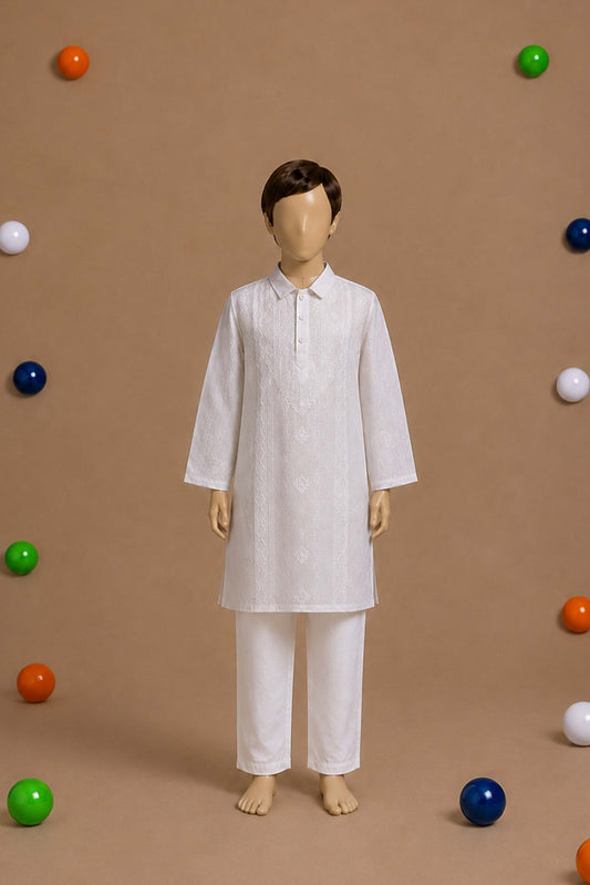 Independence Day collection - 2pc chikankari kurta set boyswear