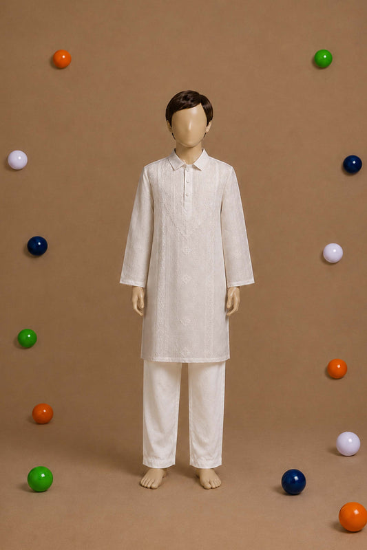 Independence Day collection - Kids (Boys) cotton chikankari kurta set